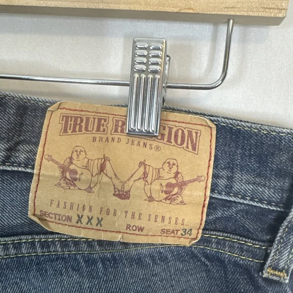 True Religion Texas Jack Made in USA Jeans‎ Men’s 30X36 Heavy Distressed